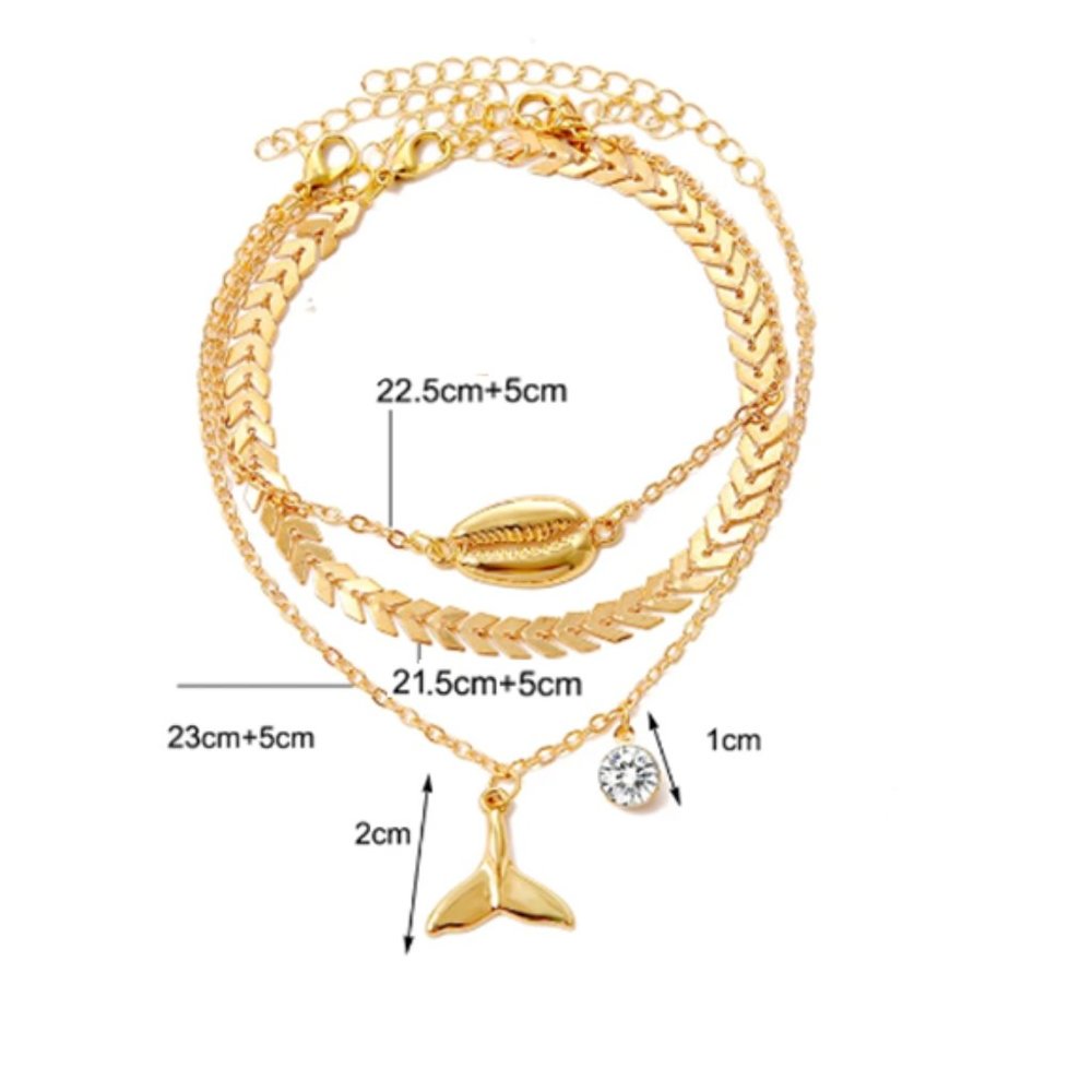 🍏50% OFF/3+...3-piece Layering Anklet Set - Picture 3 of 4